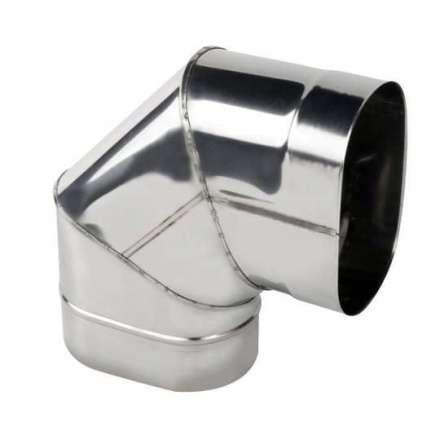 Колено овал. сечения (Отвод) 90 из нерж. ст. 430-1,0 мм, вертикаль. купить в Минске