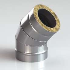 Сэндвич-Колено (Отвод) 45 из нерж. ст. 304-430 1,0-0,5 мм, утепл. 50 мм купить в Минске