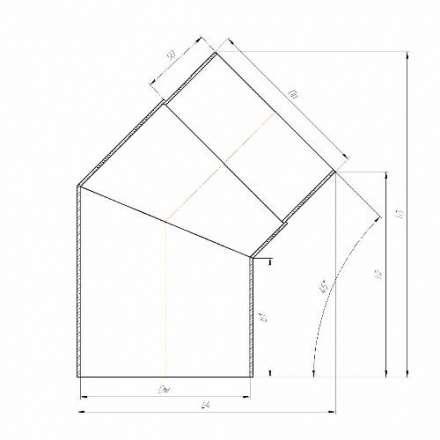 Отвод 45° КПД ЧЕРНЫЙ в Минске