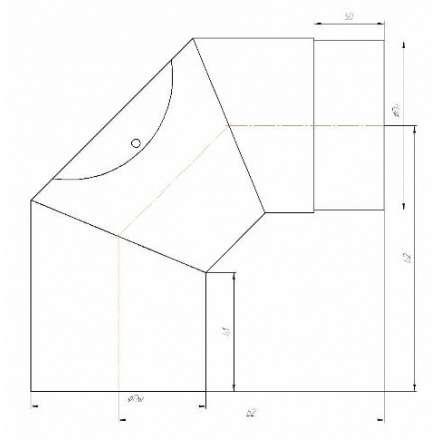 Отвод 90° с ревизией КПД ЧЕРНЫЙ в Минске