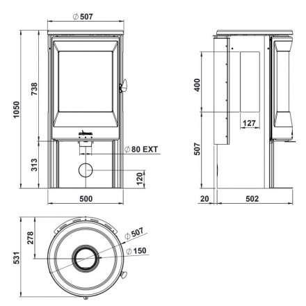 Купить Печь-камин Invicta Poele Neosen Etanche в интерьере чугунная в Минске в Минске