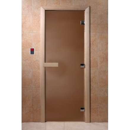 Стеклянная дверь для бани Doorwood Тёплая ночь 1900x800 бронза матовая (8 мм, 3 петли) купить в Минске