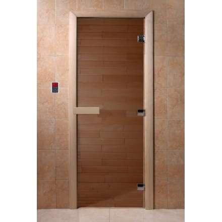 Дверь для бани Doorwood Теплый день 1700x700 (стекло 8 мм, 3 петли) купить в Минске