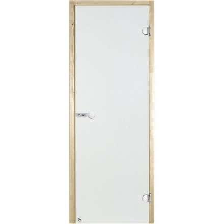 Дверь для бани стеклянная Harvia 7/19 коробка ольха, прозрачная в Минске