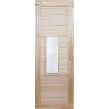 Дверь для бани деревянная 1700х700мм со стеклом купить в Минске