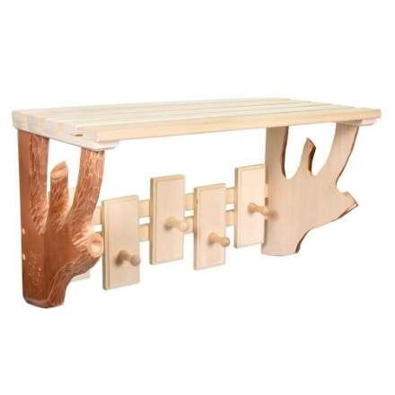 Полка-вешалка 5 крючков резная в Минске