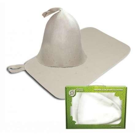 Набор из двух предметов (Шапка Классик, коврик белый) 41103 в Минске