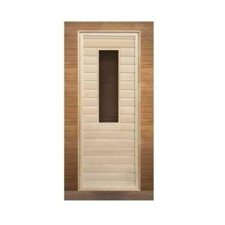 Дверь для бани липа прямоугольное стекло (кор. осина) 1900x700 (без петель) купить в Минске