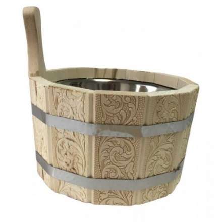 Ушат шайка 3л с нержавеющей вставкой (ЛТ-10) с тиснением Цветы купить в Минске