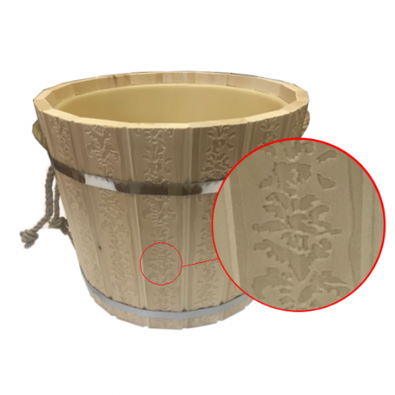 Запарник для бани 16л с пластиковым вкладышем ПЛ-43 с тиснением Цветы купить в Минске