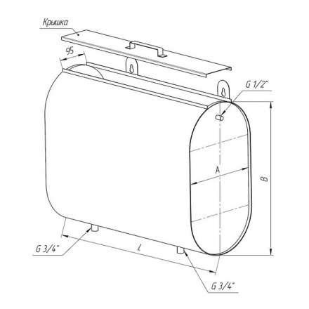 Бак Ferrum Комфорт для теплообменника горизонт. эллипс 95 л в Минске