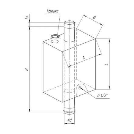 Бак Ferrum Комфорт прямоугольный на трубе 73 л в Минске