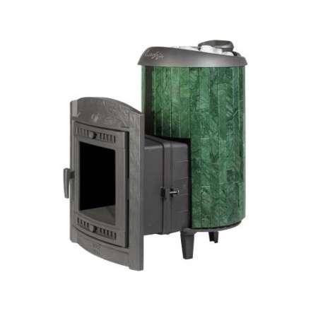 Печь банная ProMetall Атмосфера L+ в ламелях Верде Гватемала наборный рисунок Амазонка бай фото в Минске