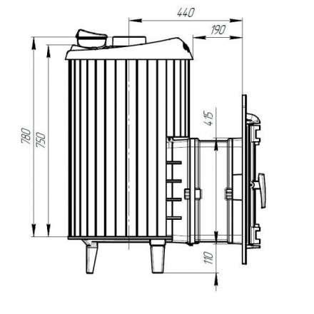 Печь банная ProMetall Атмосфера L+ в ламелях Россо Леванто наборный рисунок в Минске