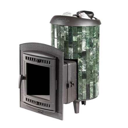 Печь банная ProMetall Атмосфера XL+ в ламелях из натурального камня Змеевик Амазонка бай фото в Минске