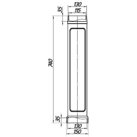 Стартовый дымоход ProMetall D 115 L 740 черный в Минске