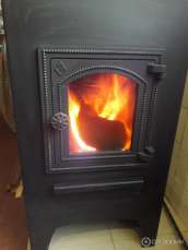 Недорогая печь-камин со стеклом ЭТНА (ДТ-4С) ? 115 мм для дома и дачи Амазонка бай фото в Минске