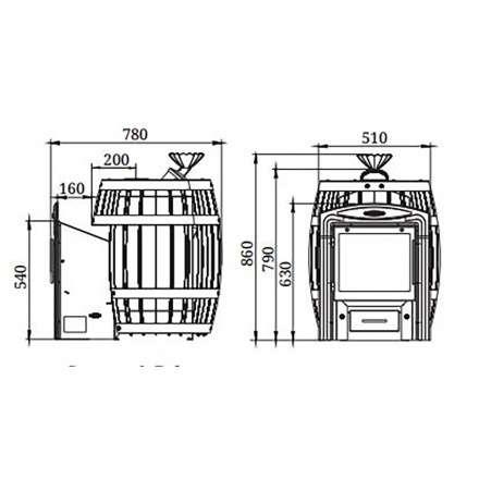 Печь для бани Термофор Саяны II Carbon Витра ЗК в Минске