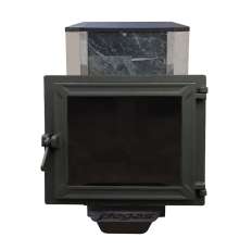 Печь Пегас 16 панорама в камне змеевик в Минске