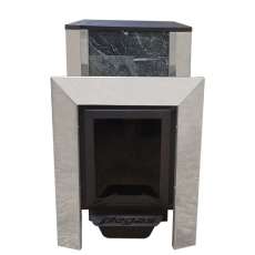 Печь Пегас 16 нерж со стеклом в камне змеевик в Минске
