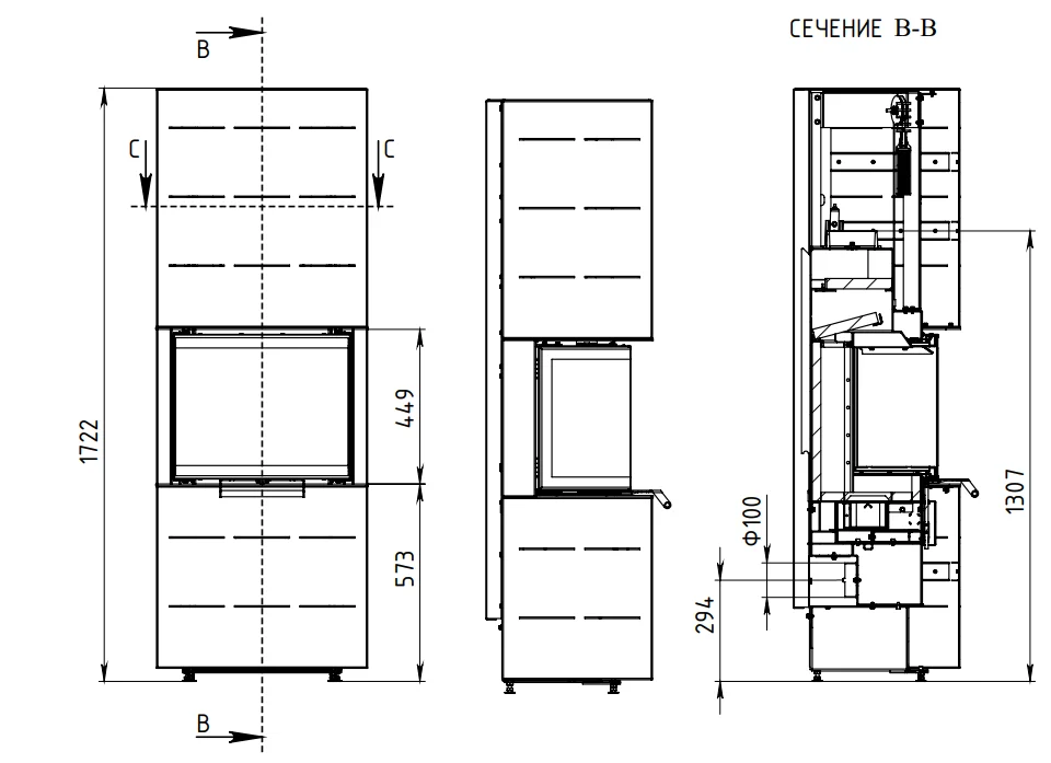 Печь-камин АОТ 7.0-01 в модификации Селена 7 в Минске