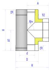Сэндвич-тройник 2ТР Феникс 90° сталь 304 в Минске