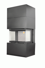 Камин Родос 800 ЧЕРНЫЙ шамот белый в Минске