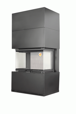 Камин Родос 800 ЧЕРНЫЙ шамот белый в Минске