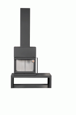 Камин МАДРИД на дровнике Гигант слева черный\белый шамот в Минске