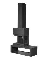 Камин МАДРИД на дровнике Гигант слева черный\белый шамот в Минске