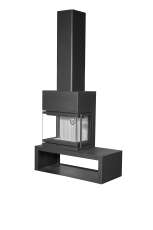 Камин МАДРИД на дровнике Гигант слева черный\белый шамот в Минске