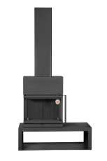 Камин МАДРИД на дровнике Гигант слева черный\белый шамот в Минске