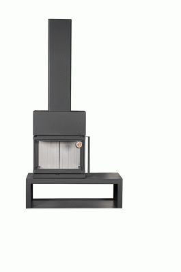 Камин МАДРИД на дровнике Гигант слева черный\белый шамот в Минске