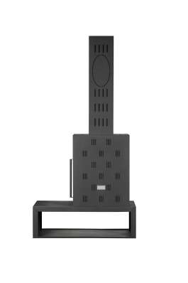 Камин МАДРИД на дровнике Гигант слева черный\белый шамот в Минске