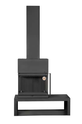 Камин МАДРИД на дровнике Гигант слева черный\белый шамот в Минске