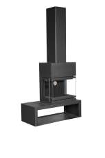 Камин МАДРИД на дровнике Гигант справа черный\белый шамот в Минске