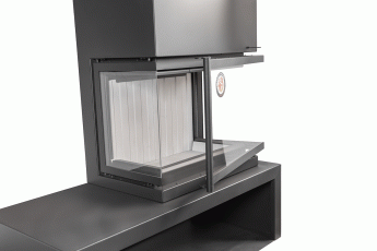 Камин МАДРИД на дровнике Гигант справа черный\белый шамот в Минске