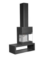 Камин МАДРИД на дровнике Гигант справа черный\белый шамот в Минске