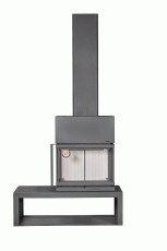 Камин МАДРИД на дровнике Гигант справа черный\белый шамот в Минске