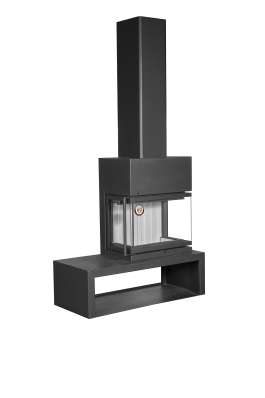 Камин МАДРИД на дровнике Гигант справа черный\белый шамот в Минске