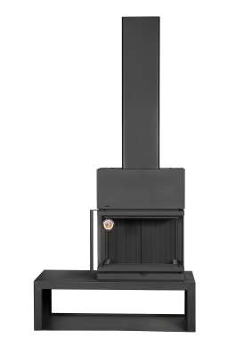 Камин МАДРИД на дровнике Гигант справа черный\белый шамот в Минске