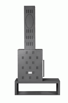 Камин МАДРИД на дровнике Гигант справа черный\белый шамот в Минске