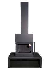 Камин МАДРИД на дровнике Гигант центральный черный\белый шамот в Минске