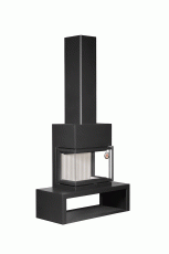 Камин МАДРИД на дровнике Гигант центральный черный\белый шамот в Минске