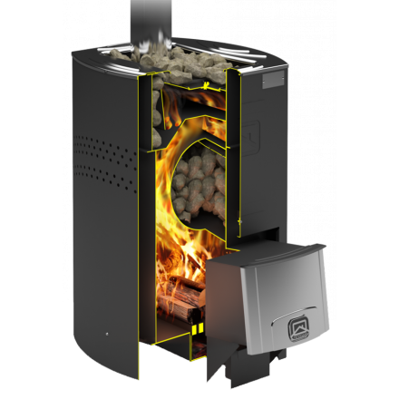 Печь для бани Теплодар Домна-20 ЛК Панорама в Минске