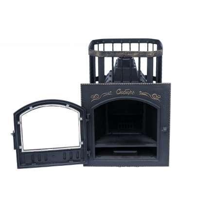 Печь банная Сибирь-24 с каминной дверцей Сибирь (545х545) в Минске