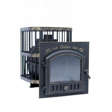 Печь банная Сибирь-24 с каминной дверцей Сибирь (545х545) в Минске