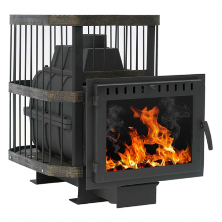 Печь банная Сибирь-24 (панорамное стекло, сетка квадрат) в Минске