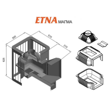 Печь для бани Этна Магма 18 (Панорама) в Минске