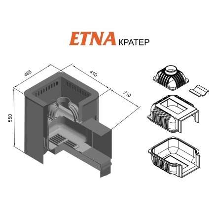 Печь для бани Этна Кратер 14 (ДТ-3С) в Минске